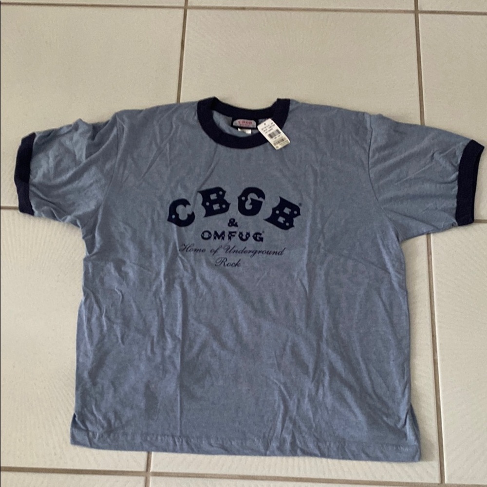 NWT CBGB OM  FUG mens tee blue / navy detail. XL